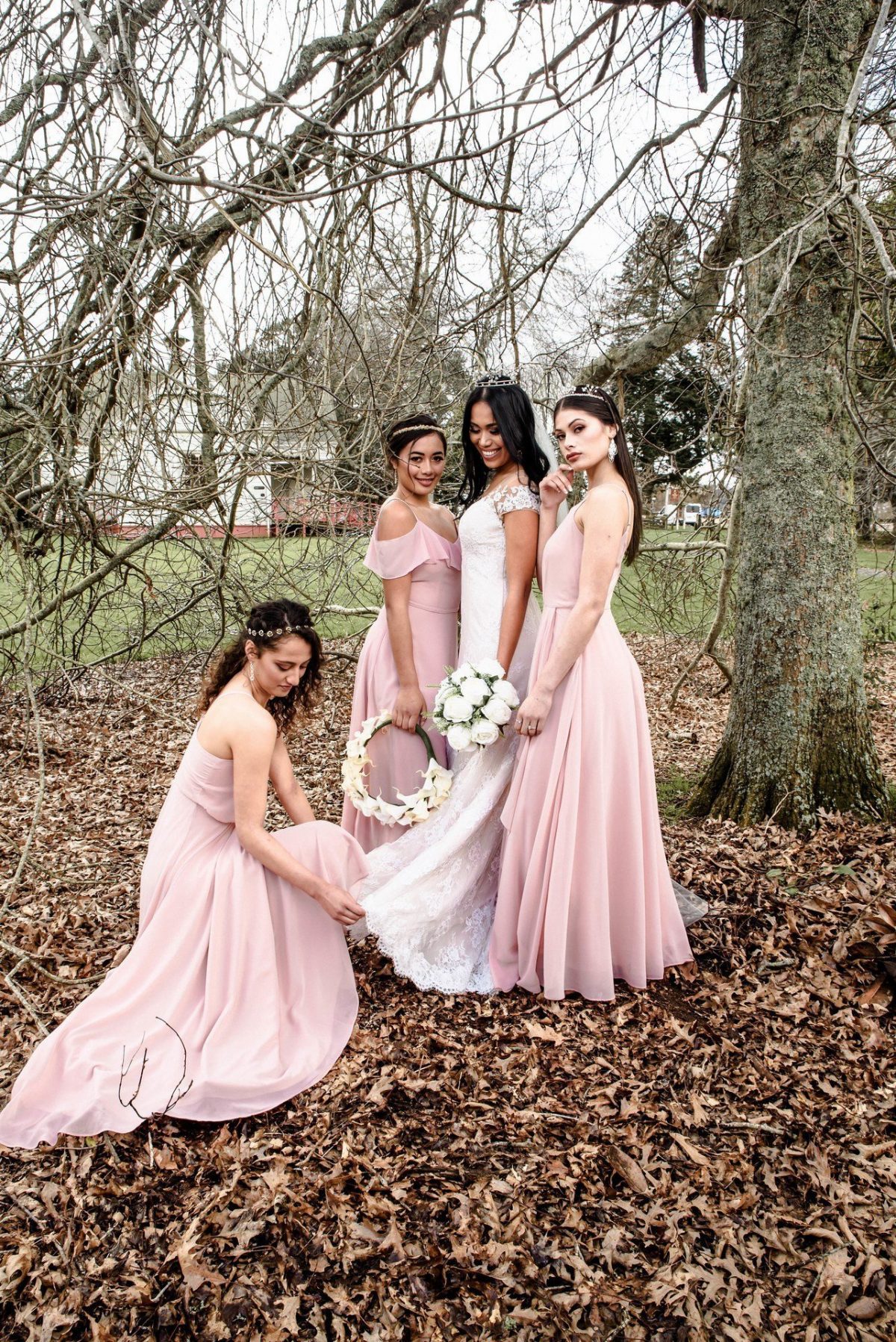 <strong>Featuring:</strong> Hampton, Annabelle, Carine dresses in Dusty Pink