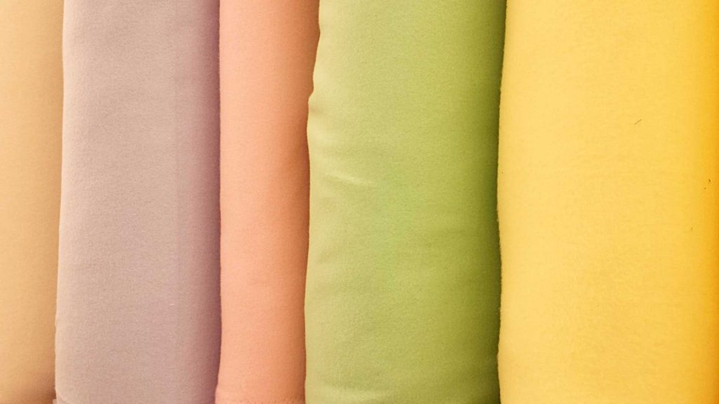 different pastel colour fabric