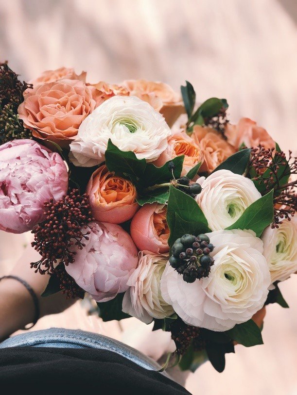 Luscious peonies in a bouquet