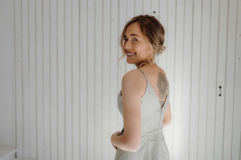 Smiling back in Diana dress