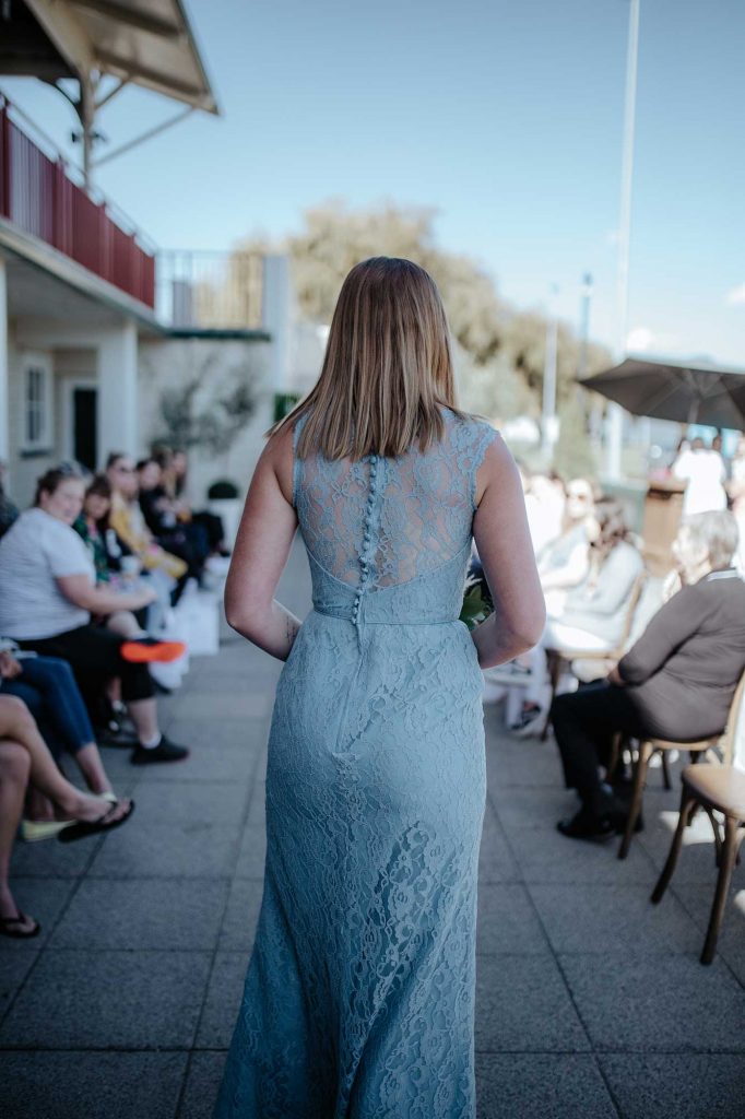 Runway show of Maisie back view