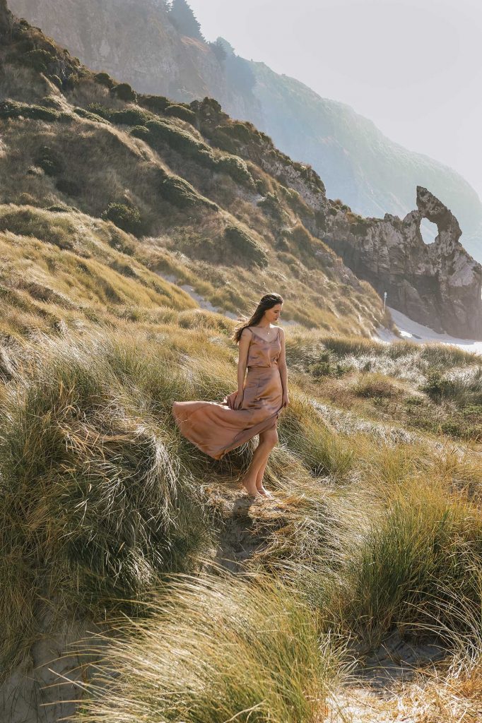 <strong>Featuring:</strong>Cleome Satin Two Piece Set in Rose Gold