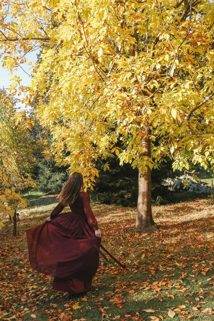 <strong>Featuring:</strong> Esther Pearl Chiffon Maxi Dress in Claret