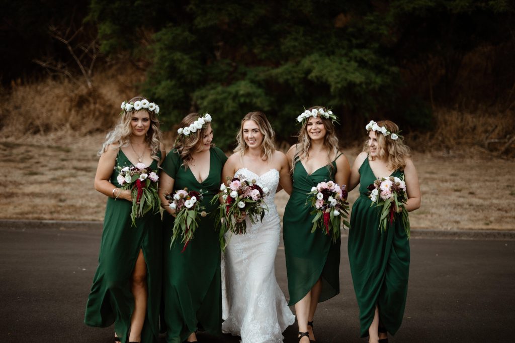 <strong>Featuring:</strong> From left: Lucinda, Marianne, Anya and Claudia in Emerald colour. 