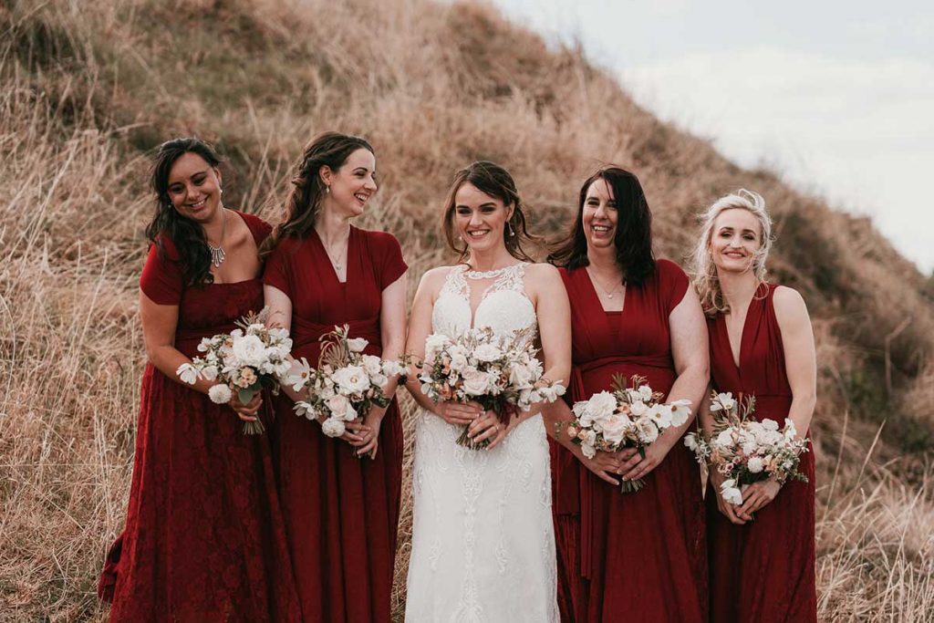 <strong>Featuring:</strong> Cassandra Infinity Dress in Claret colour