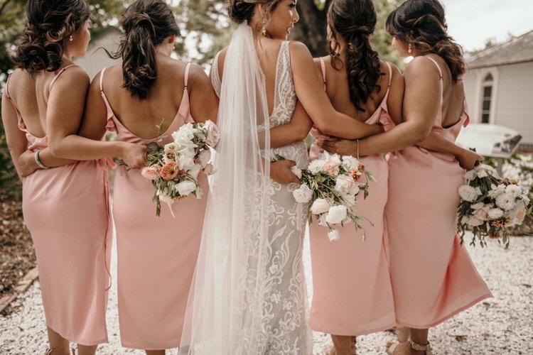 <strong>Featuring:</strong> Rita Satin Midi in Baby Blush colour