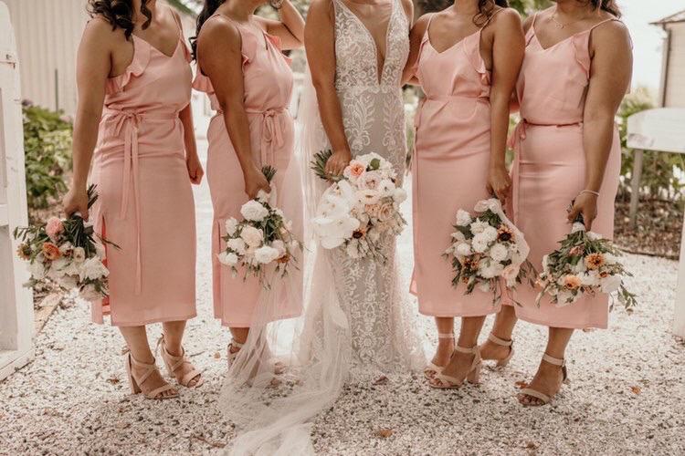 <strong>Featuring:</strong> Rita Satin Midi in Baby Blush colour