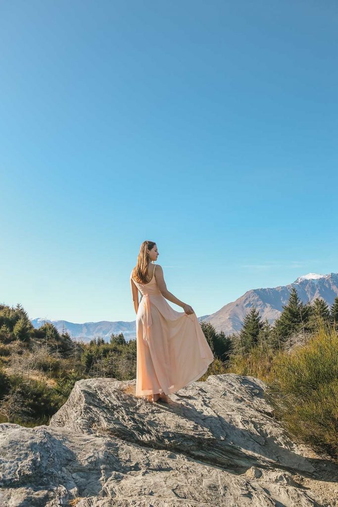 <strong>Featuring:</strong> Hampton Chiffon Maxi Dress in Coral