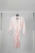 Kendall Satin Lace Bridal Party Robe - Pink